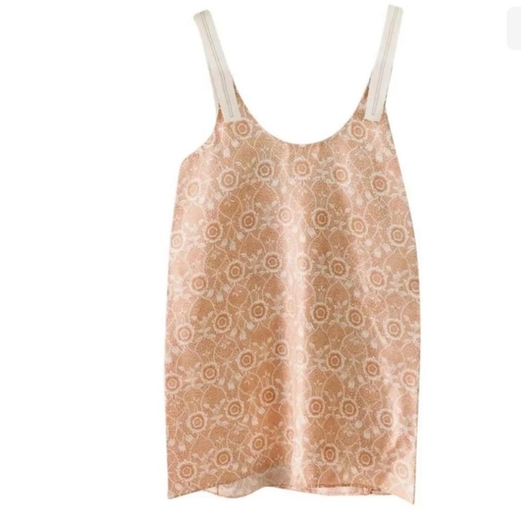 $345 Helmut Lang Silk Tank XS Vintage Italian Ornamental Peach Unfinished Straps - Picture 5 of 16